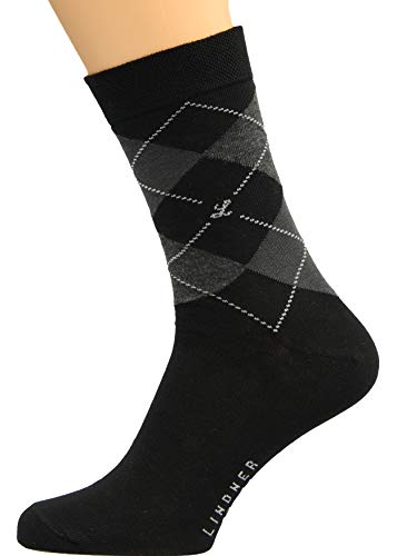 Max Lindner Socken Socken schwarz Muster grau Größe 42, 43, 44-5erPack von LINDNER socks