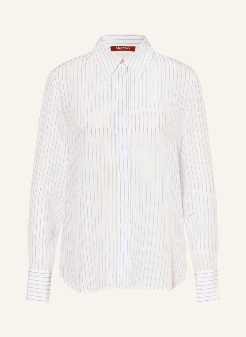 Max Mara Studio Hemdbluse Lama Aus Seide blau von Max Mara STUDIO