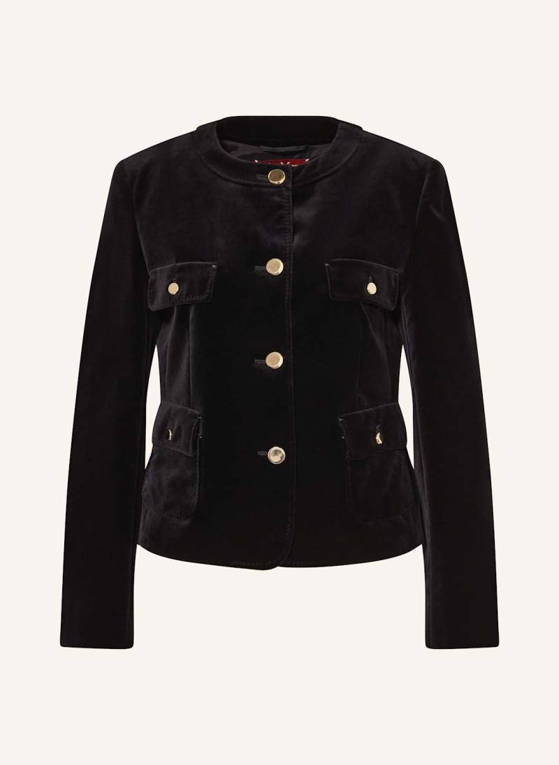 Max Mara Studio Kastenjacke Ilex Aus Samt schwarz Max Mara Studio Kastenjacke Ilex Aus Samt schwarz von Max Mara STUDIO