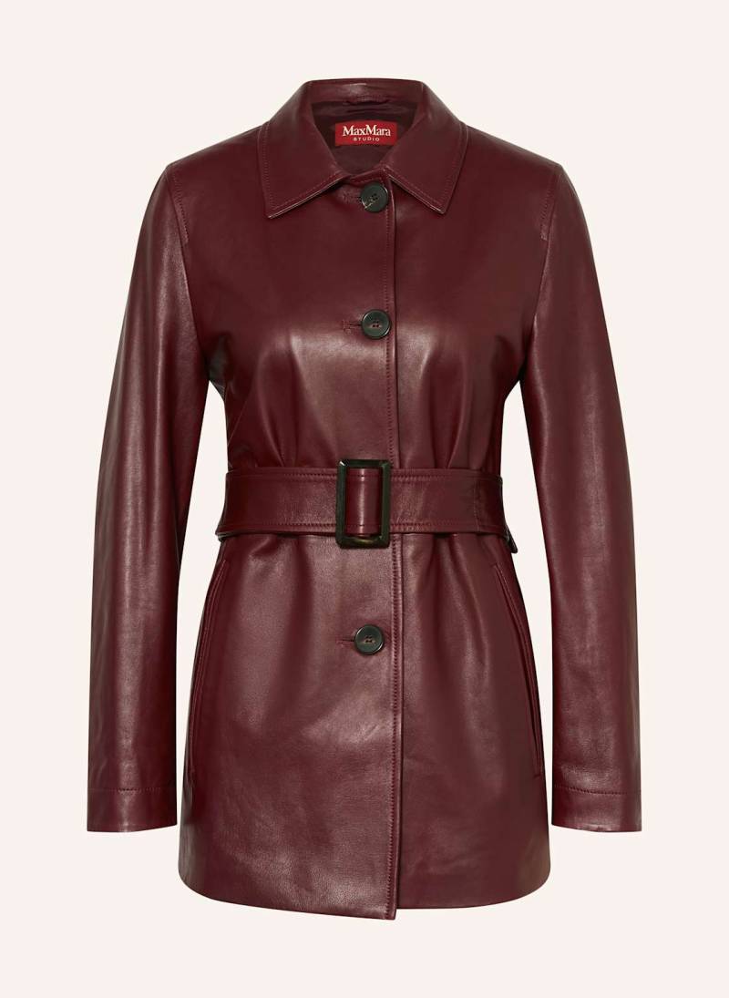 Max Mara Studio Lederjacke Tolmin rot von Max Mara STUDIO
