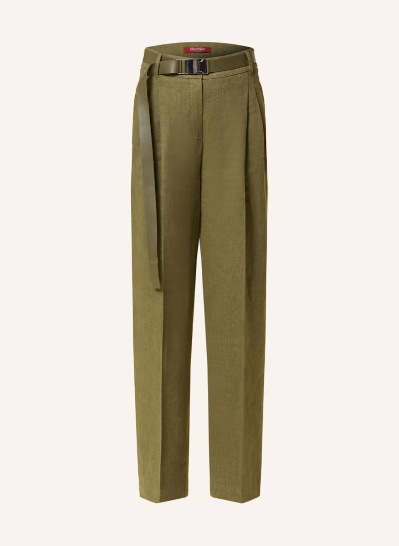 Max Mara Studio Leinenhose Siamese gruen von Max Mara STUDIO