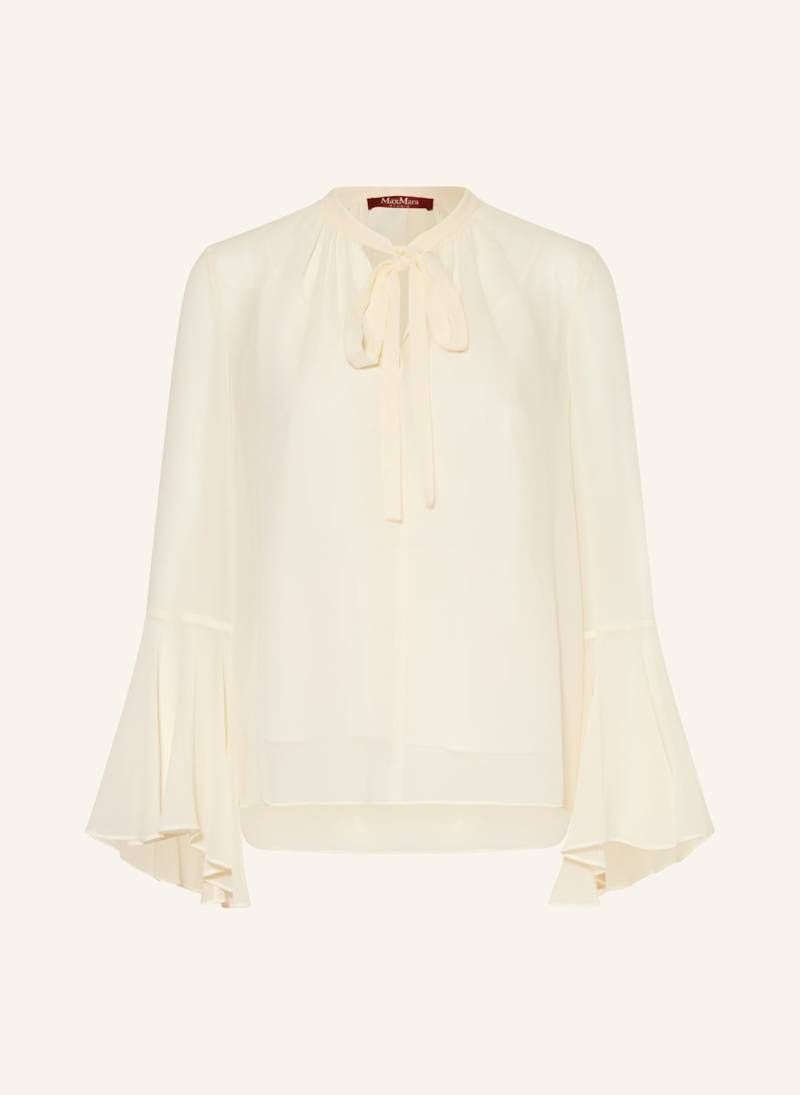 Max Mara Studio Schluppenbluse Cuba Aus Seide Mit Volants beige von Max Mara STUDIO