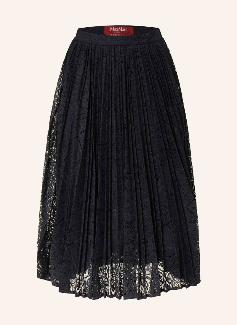 Max Mara Studio Spitzenrock Leandro Mit Plissees blau von Max Mara STUDIO