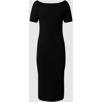 Max Mara Studio Knielanges Kleid mit U-Boot-Ausschnitt Modell 'LUGLIO' in Black, Größe XXL von Max Mara Studio