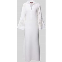 Max Mara Studio Leinenkleid mit Lochstickerei Modell 'STRANO' in Weiss, Größe 38 von Max Mara Studio