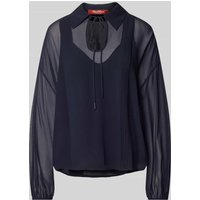Max Mara Studio Regular Fit Bluse mit Umlegekragen Modell 'VALDAI' in Dunkelblau, Größe 42 Max Mara Studio Regular Fit Bluse mit Umlegekragen Modell 'VALDAI' in Dunkelblau, Größe 42 von Max Mara Studio