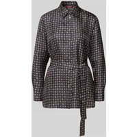 Max Mara Studio Regular Fit Hemdbluse aus bedruckter Seide Modell 'BOCCALE' in Marine, Größe 40 von Max Mara Studio