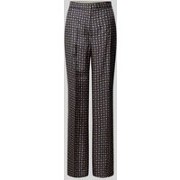 Max Mara Studio Regular Fit Stoffhose aus reiner Seide Modell 'FAUNA' in Marine, Größe 40 von Max Mara Studio