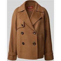 Max Mara Studio Regular Fit Wolljacke aus Schurwoll-Seiden-Mix mit Kaschmir-Anteil Modell 'NUPAR' in Cognac, Größe 38 von Max Mara Studio
