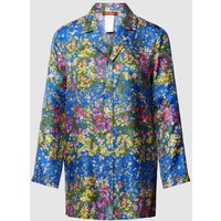 Max Mara Studio Seidenbluse mit floralem Allover-Print Modell 'CAMPALE' in Royal, Größe 38 von Max Mara Studio