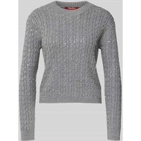 Max Mara Studio Slim Fit Strickpullover aus reiner Schurwolle Modell 'USSURI' in Mittelgrau Melange, Größe XL Max Mara Studio Slim Fit Strickpullover aus reiner Schurwolle Modell 'USSURI' in Mittelgrau Melange, Größe XL von Max Mara Studio
