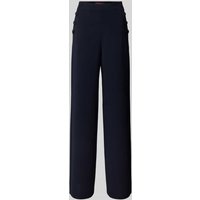 Max Mara Studio Stoffhose mit Knopfverschluss Modell 'RINA' in Marine, Größe 42 von Max Mara Studio