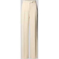 Max Mara Studio Straight Leg Leinenhose mit Bügelfalten Modell 'CORDOVA' in Ecru, Größe 38 von Max Mara Studio
