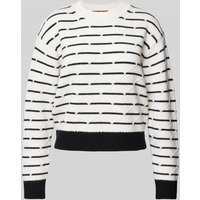 Max Mara Studio Strickpullover mit Strukturmuster Modell 'GETTONE' in Weiss, Größe XL von Max Mara Studio