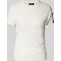 Max Mara Studio Strickpullover mit gerippten Abschlüssen Modell 'ROLF' in Weiss, Größe S von Max Mara Studio