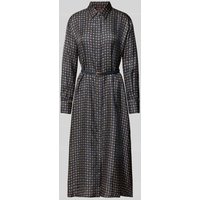Max Mara Studio Tailliertes Hemdblusenkleid aus reiner Seide Modell 'MISTER' in Marine, Größe 38 von Max Mara Studio