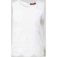 Max Mara Studio Tanktop mit Zierbesatz Modell 'EFESO' in Weiss, Größe 40 von Max Mara Studio