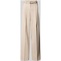Max Mara Studio Weite Hose aus Schurwoll-Mix Modell 'ENTRATA' in Beige, Größe 40 von Max Mara Studio