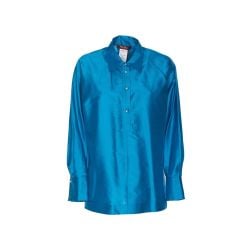 Max Mara Studio 'canga' Blaue Seidenbluse von Max Mara Studio