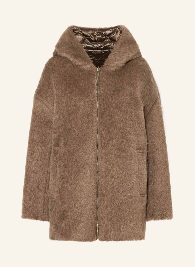 Max Mara The Cube Daunenmantel Spacefe Zum Wenden Mit Alpaka Und Kunstfell braun von Max Mara The Cube