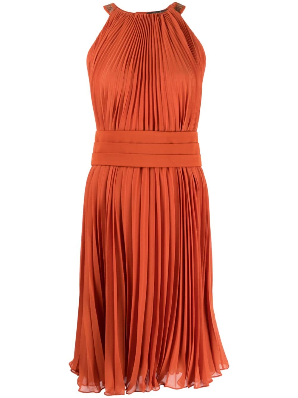 Max Mara Ärmelloses Plisseekleid - Orange von Max Mara