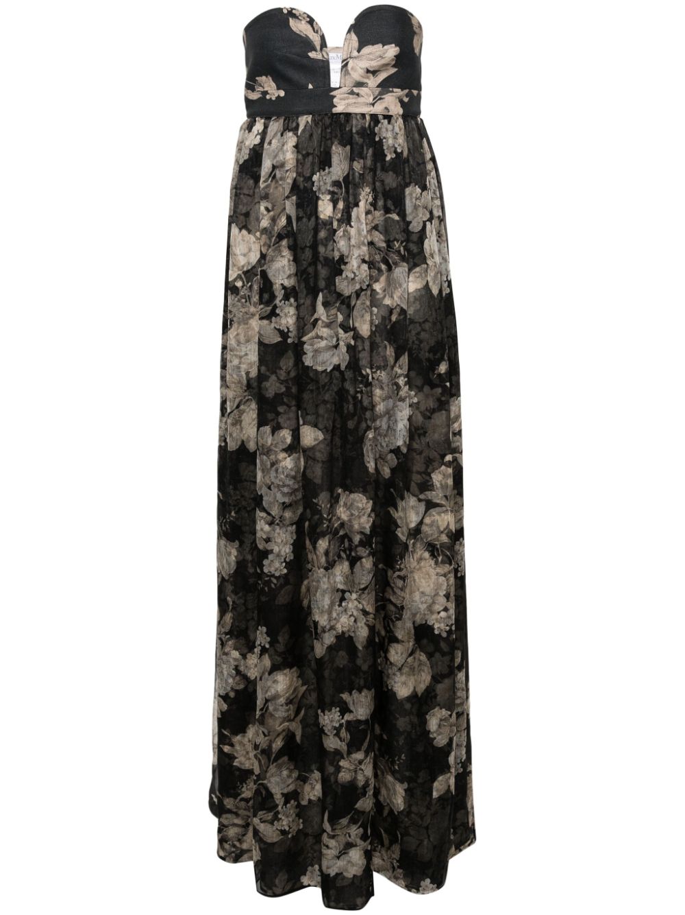 Max Mara Bustierkleid mit Blumenmuster - Schwarz von Max Mara