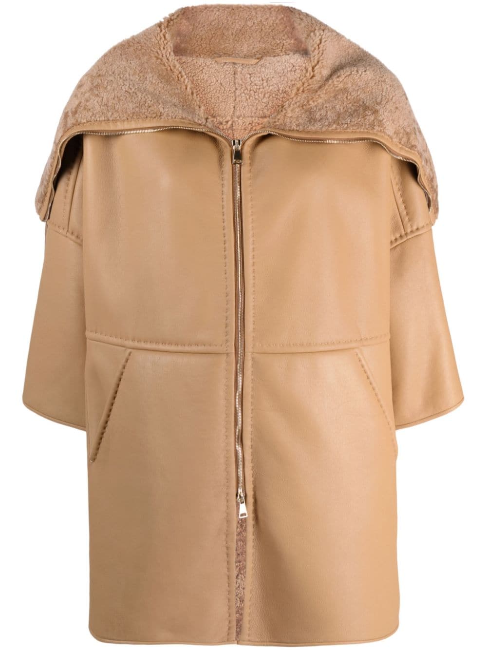 Max Mara Cape-Mantel mit Reißverschluss - Nude von Max Mara