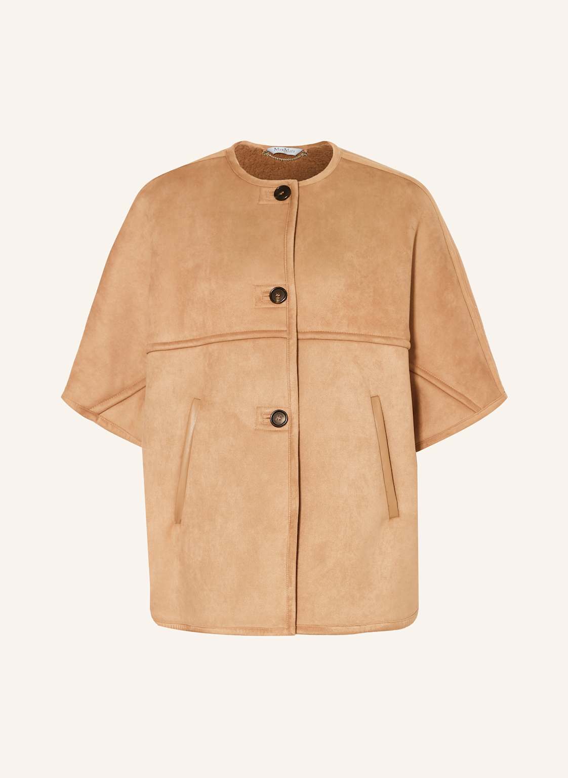 Max Mara Cape Zaza In Lederoptik braun von Max Mara