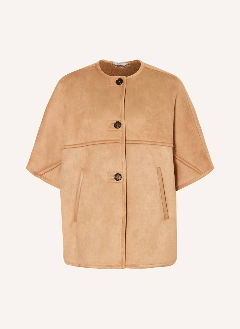 Max Mara Cape Zaza In Lederoptik braun von Max Mara