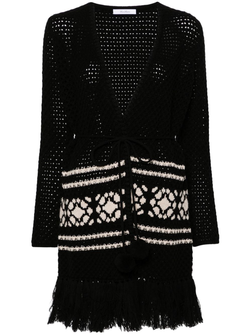 Max Mara Cardigan mit Lochstrickmuster - Schwarz von Max Mara