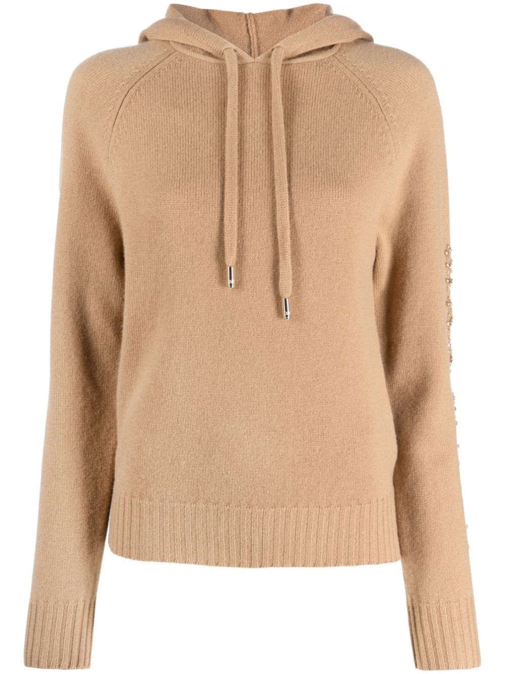 Max Mara Gestrickter Hoodie mit Kristallen - Nude von Max Mara