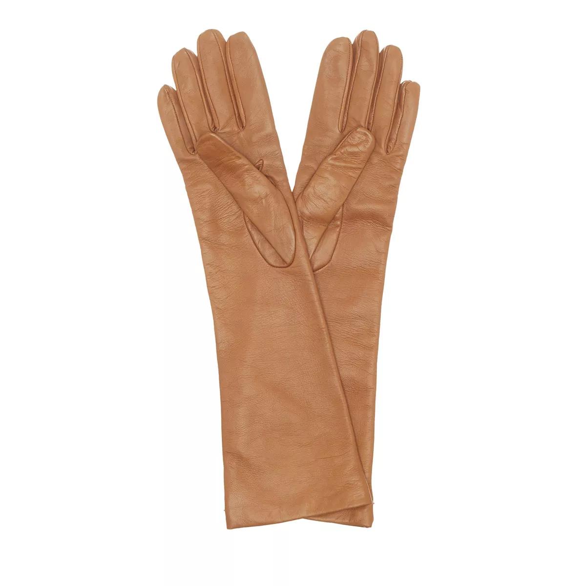 Max Mara Handschuhe - Afidee - Gr. L - in Cognacbraun - für Damen von Max Mara