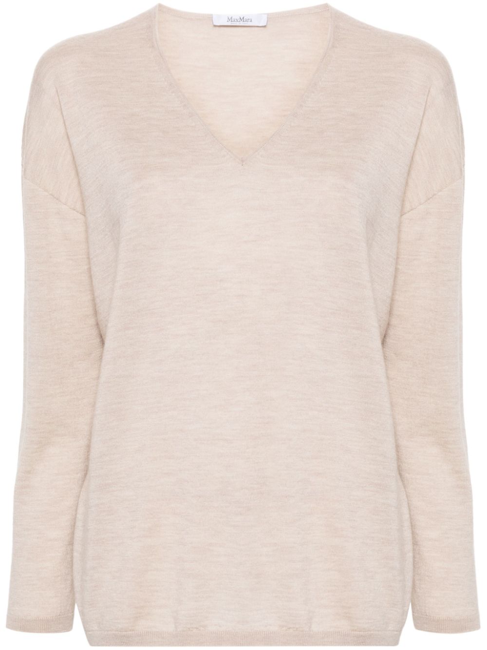 Max Mara Kaschmirpullover mit V-Ausschnitt - Nude von Max Mara