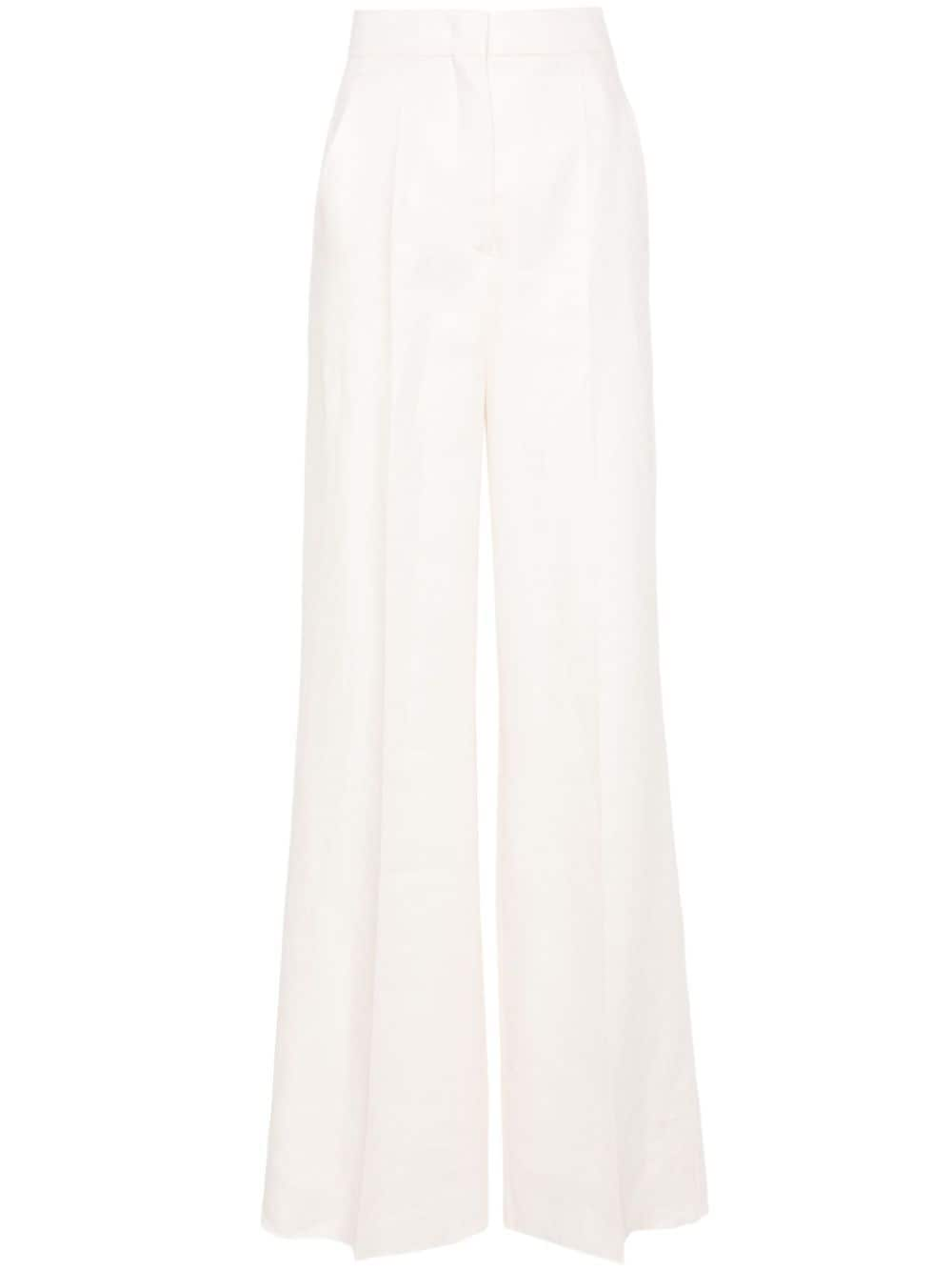 Max Mara Leinenhose mit weitem Bein - Nude von Max Mara