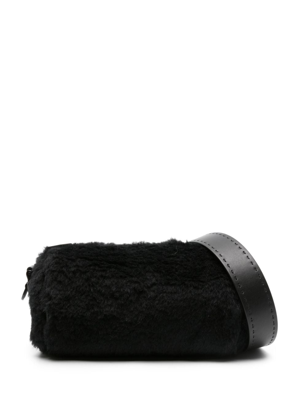 Max Mara Teddy Roll Schultertasche mit Kamelhaar - Schwarz von Max Mara