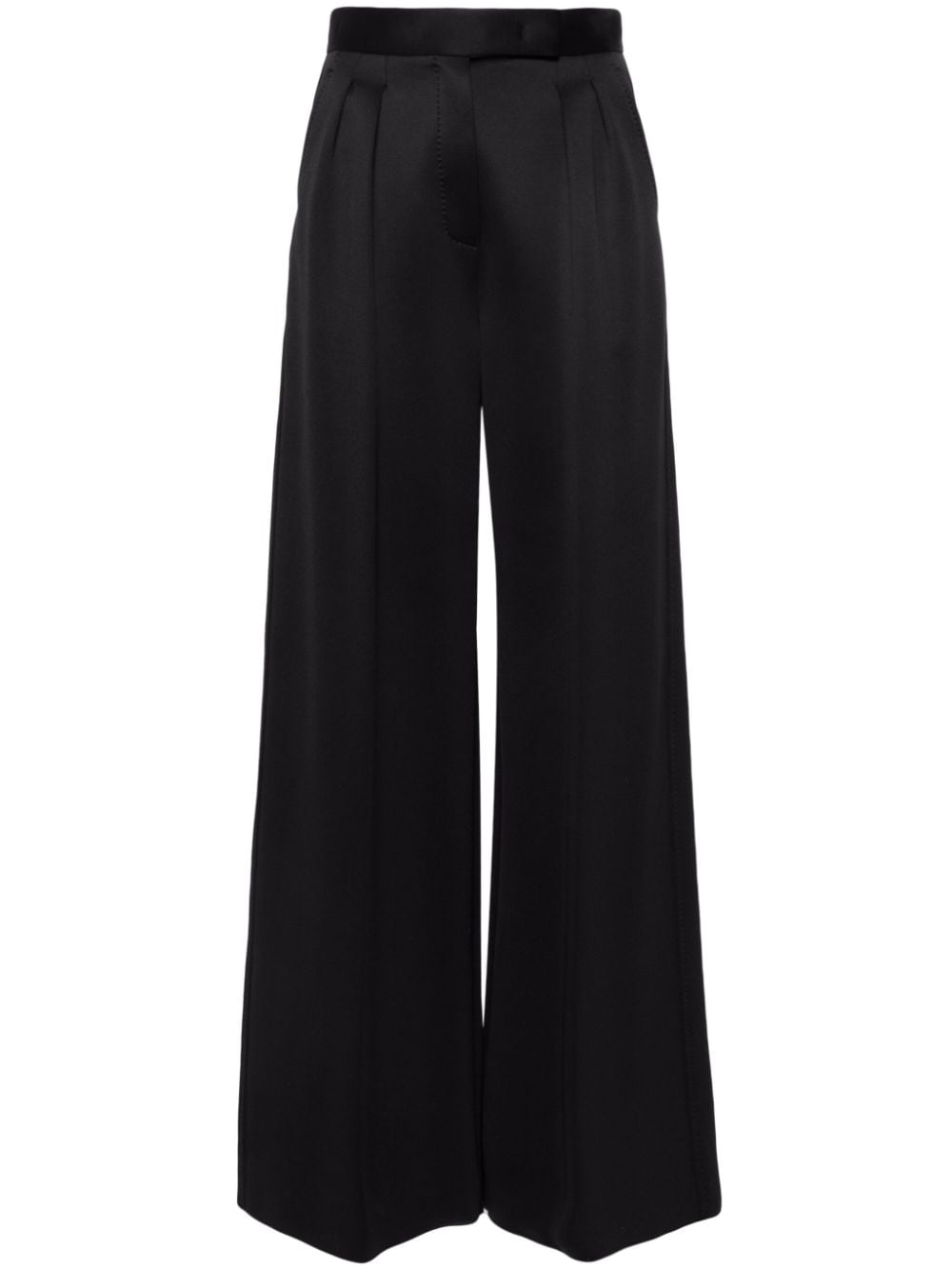 Max Mara Wide-Leg-Hose mit Bundfalten - Schwarz von Max Mara