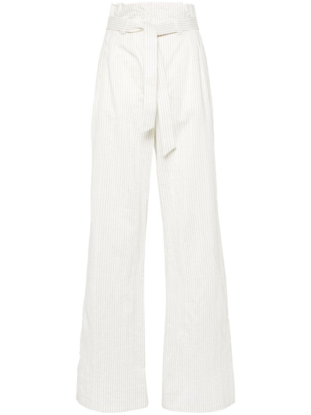 Max Mara Xero Palazzohose mit Nadelstreifen - Weiß von Max Mara