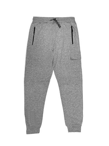 Max Men Herren Jogginghose elastischer Bund Freizeit Hose Cargotasche Kordelzug, Farben:Grau, Größe Hosen:L von Max Men