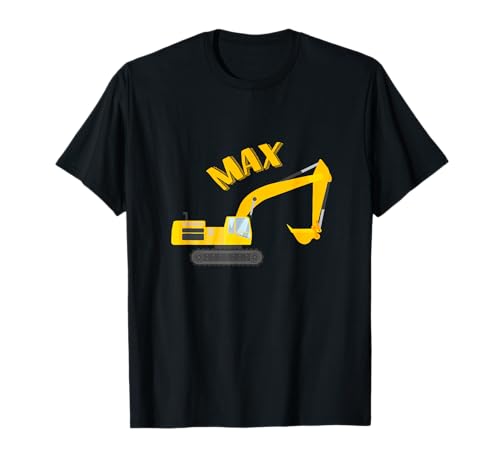 Max Vorname Jungen Personalisiertes Bagger T-Shirt Max Vorname Jungen Personalisiertes Bagger T-Shirt von Max Namen Shirts für Kinder