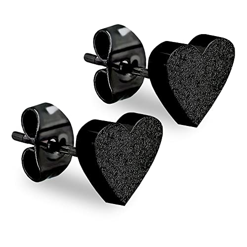 Max Palmer® Ohrstecker mit Herz in Diamant-Optik | 4 Farben [02.] - schwarz von Max Palmer