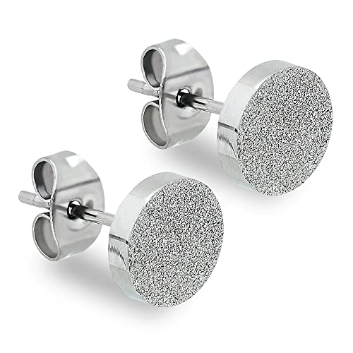 Max Palmer® Runde Ohrstecker mit Platte in Diamant-Optik | 4 Farben [01.] - silber von Max Palmer