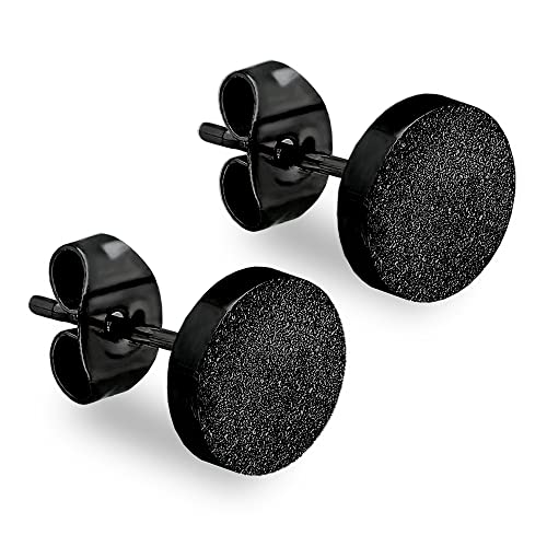 Max Palmer® Runde Ohrstecker mit Platte in Diamant-Optik | 4 Farben [02.] - schwarz von Max Palmer