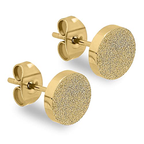 Max Palmer® Runde Ohrstecker mit Platte in Diamant-Optik | 4 Farben [03.] - gold von Max Palmer