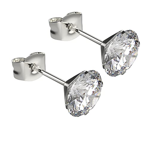 Max Palmer - 925 Silber - Ohrstecker mit Swarovski Kristall - Krappenfassung - [01.] silber - 3mm von Max Palmer