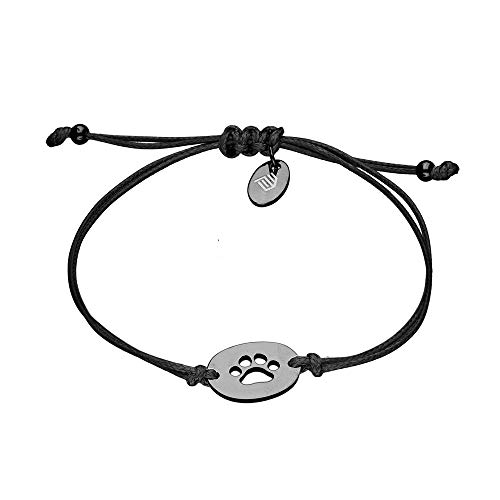 Max Palmer Armband mit Anhänger Pfote/TATZE [02.] - Band: schwarz | Anhänger: schwarz von Max Palmer