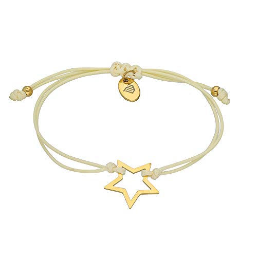 Max Palmer Armband mit Stern Anhänger [07.] - Band: gelb | Anhänger: Gold von Max Palmer