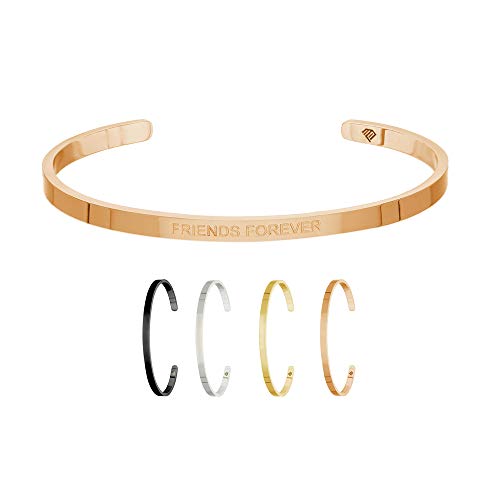 Max Palmer | BFF Armband/Armreif mit Spruch Gravur Friends Forever [03.] - Rosegold von Max Palmer