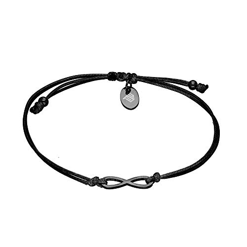 Max Palmer Infinity Armband mit Unendlichkeitssymbol Anhänger [02.] - Band: schwarz | Anhänger: schwarz von Max Palmer