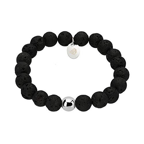 Max Palmer Lava Stein Armband schwarz - [06.] - Länge: 19cm - Kugelgröße: 8mm von Max Palmer