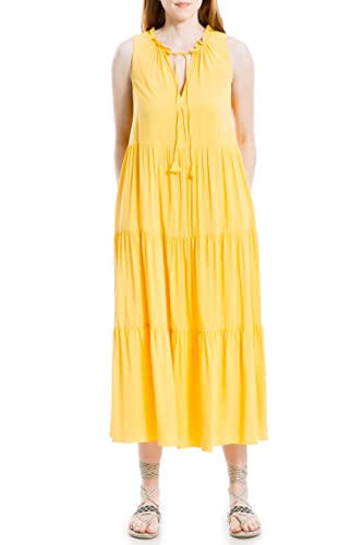 Max Studio Damen Stufen-Maxikleid Kleid, Sunshine, Mittel von Max Studio